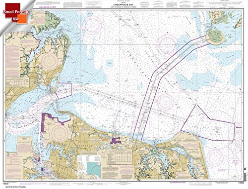 NOAA Chart 12222: Chesapeake Bay Cape Charles to Norfolk Harbor 21.00 x 27.39 (Small Format Waterproof)