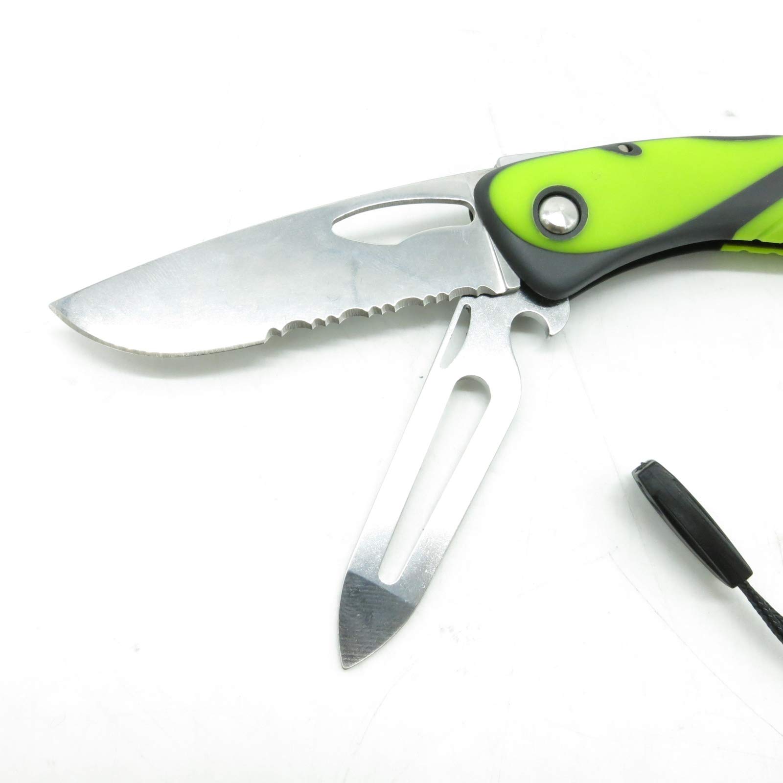 KNIFE OFFSHORE SHACKL KEY+SPIKE FLUO/BLK