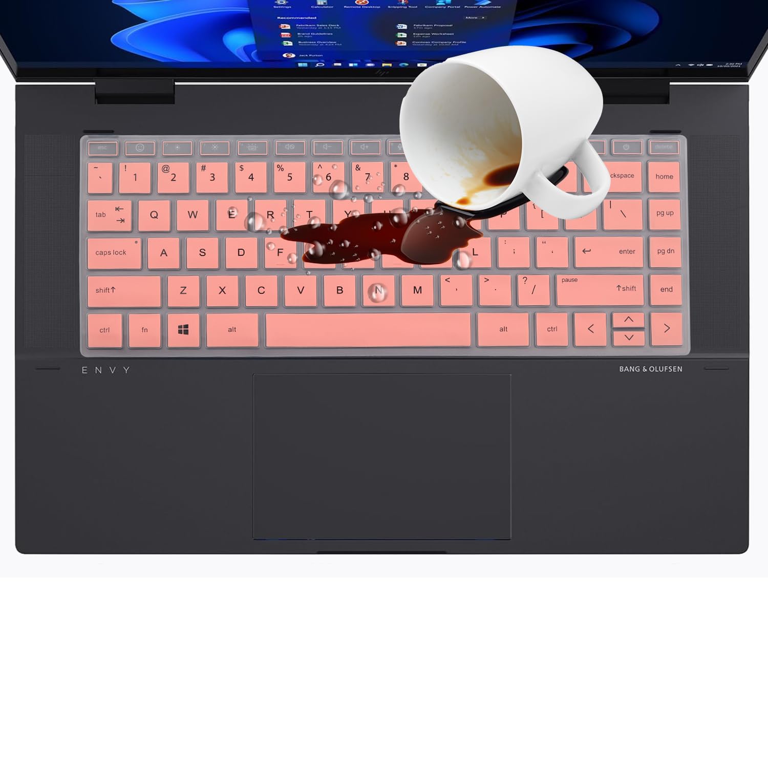 Keyboard Cover For HP Envy 16 & X360 14 Laptops - Black Silicone Protective Skin