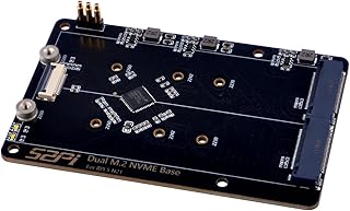 GeeekPi N21 PCIe to Dual M.2 HAT NVMe SSD PCIe Peripheral Board for Raspberry Pi 5, Support 2230/2242/2260/2280 NVMe SSDs