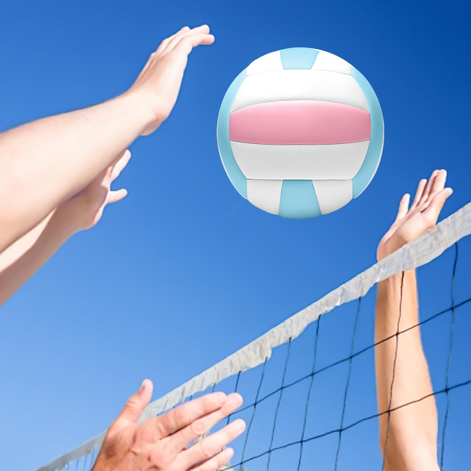 Piłka do siatkówki, oficjalny rozmiar 5, zestaw do siatkówki, miękka piłka do siatkówki, do użytku wewnątrz i na zewnątrz, miękka piłka do siatkówki plażowej z nadmuchiwanym, do użytku na zewnątrz, do