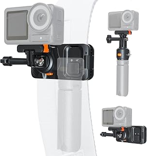 Action Camera Multifunction Backpack Strap Mount.Self-Developed Action Camera Accessories, Compatible with Various Models of Action Cameras *Selfie Stick not Included (Black, 9.8)