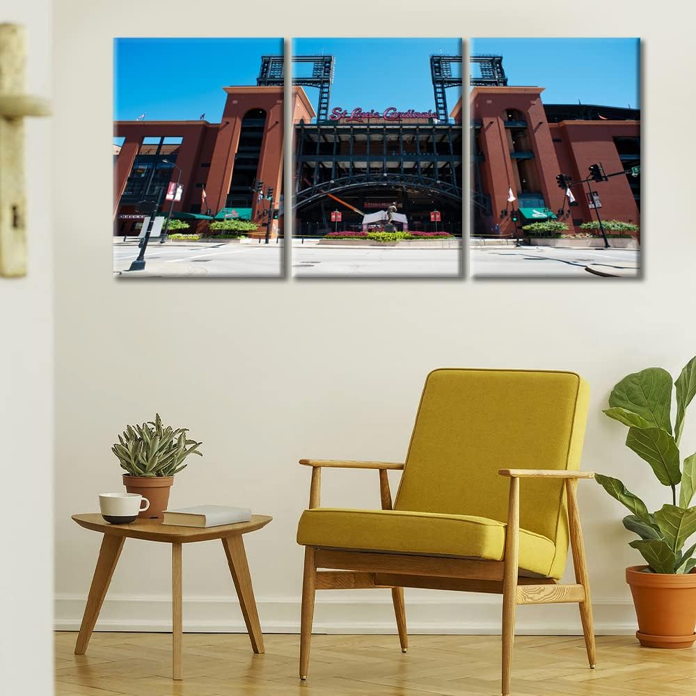 Missouri Sports Stadium Painting for Living Room Decoration, American Park Poster Prints on Canvas American Baseball Giclee Artwork Stretched and Frame 5 Panels Ready to Hang, 42" Wx20 H