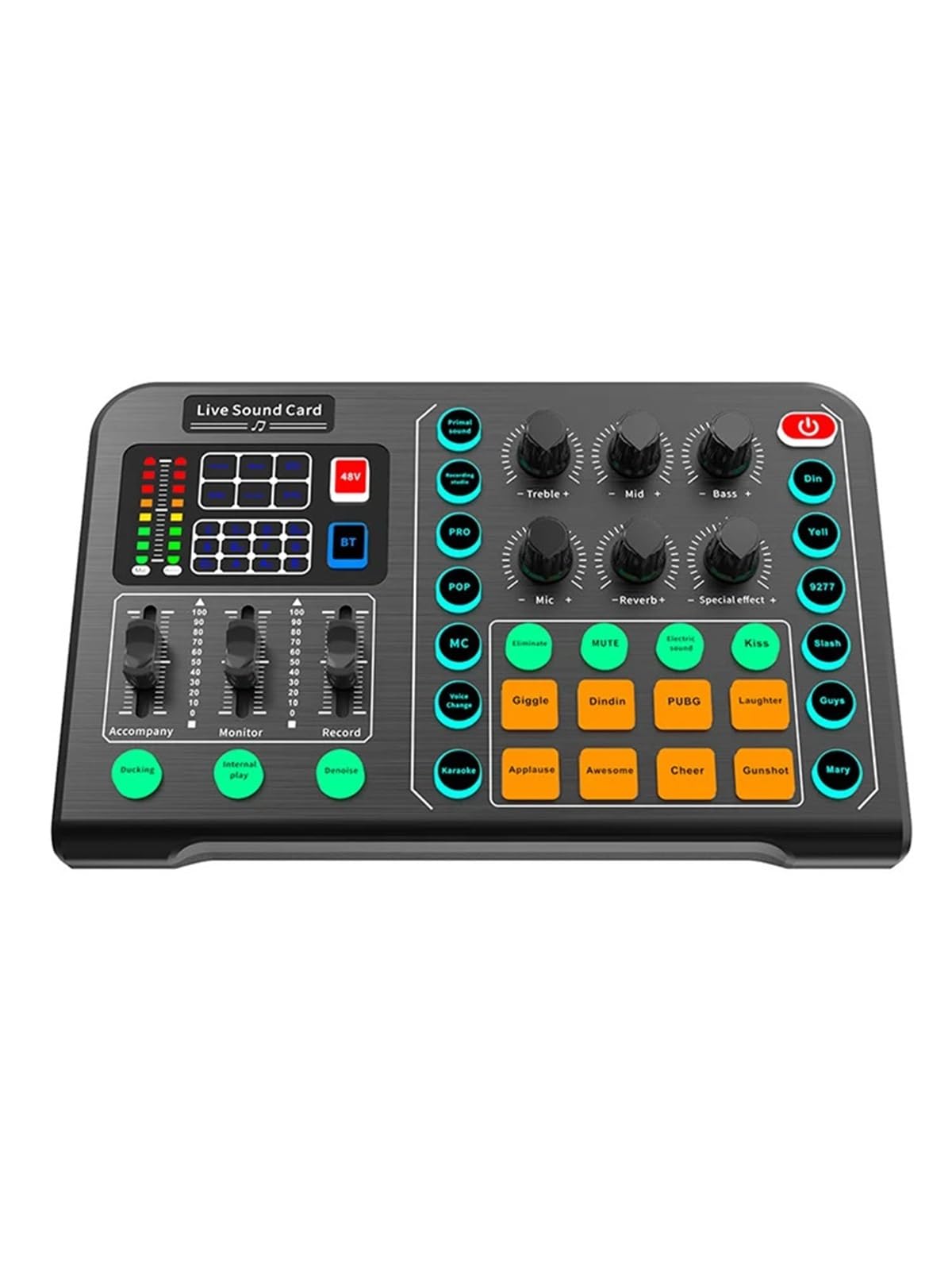Mesa de Mezclas, Control de volumen, reverberación for juegos, for Streaming, DJ, Home, KTV, portátil, inalámbrico, profesional, tarjeta de sonido en vivo, cambio de voz