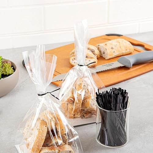 Vista 19 de Restaurantware Bag Tek - Lazos giratorios de 4 pulgadas para bolsas de golosinas, 500 lazos duraderos para bolsas de café, alambre de metal flexible