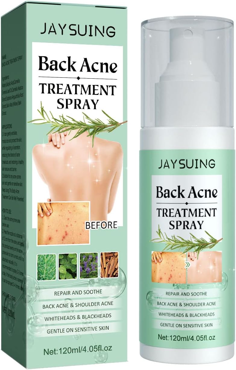 2023 New Back Acne Treatment Spray,120ml Back Acne Treatment Spray,Back Acne Treatment,Acne Spot Treatment Spray Back & Chest,Spray for Back Acne,Gentle on Sensitive Skin