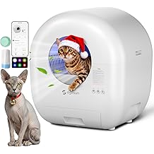 Self Cleaning Litter Box,76L Automatic Cat Litter Box Self Cleaning with APP Control,Low Noise,Safety Protection,Roll Garbage Bags,Deodorizer and Cleaning Brush for Multiple Cats