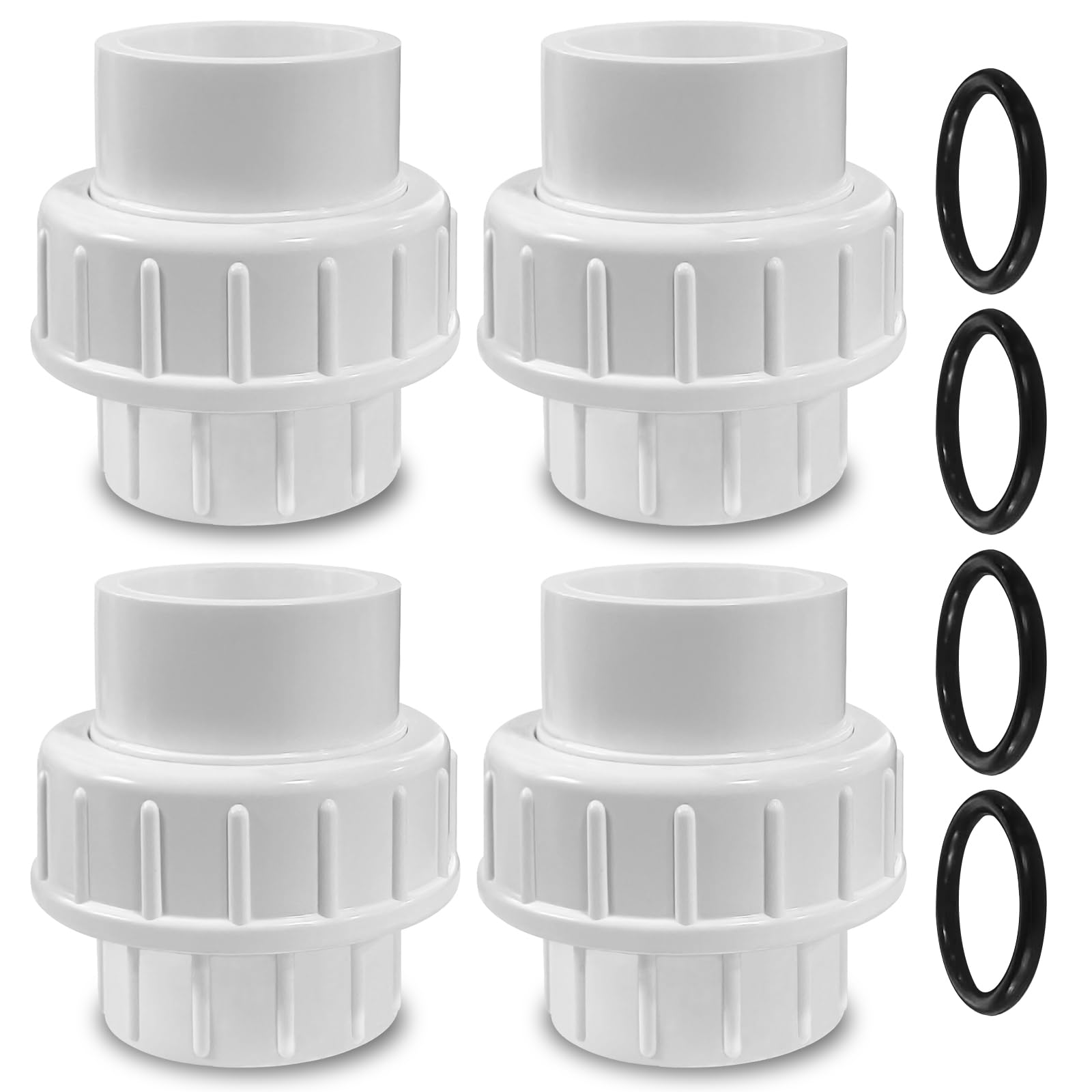 1/2 Inch PVC Slip Union, 4PCS PVC Union Coupling Pipe Fitting, PVC Union Fittings