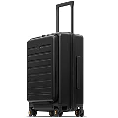 LEVEL8 Road Runner Carry On Luggage with Front Compartment 20 Inch Lightweight Hard Shell Suitcases with Wheels Airline