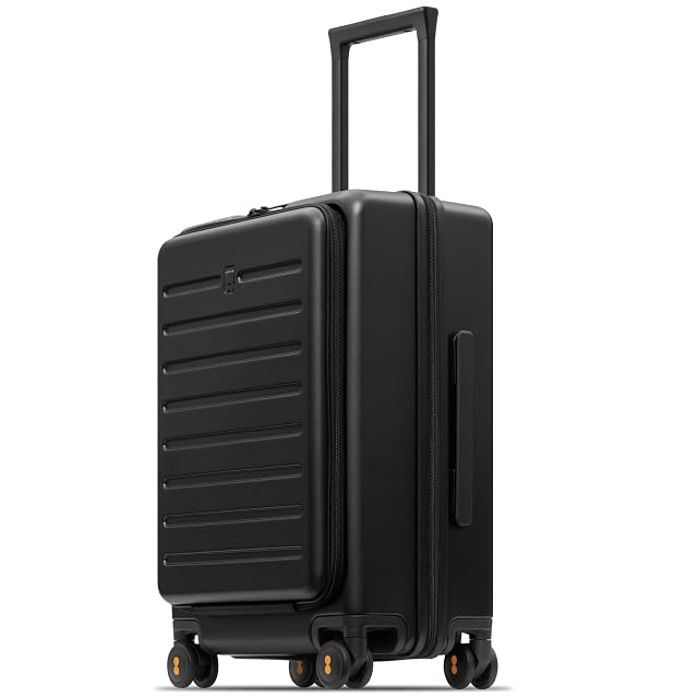 LEVEL8 Road Runner Carry On Luggage with Front Compartment 20 Inch Lightweight Hard Shell Suitcases with Wheels Airline
