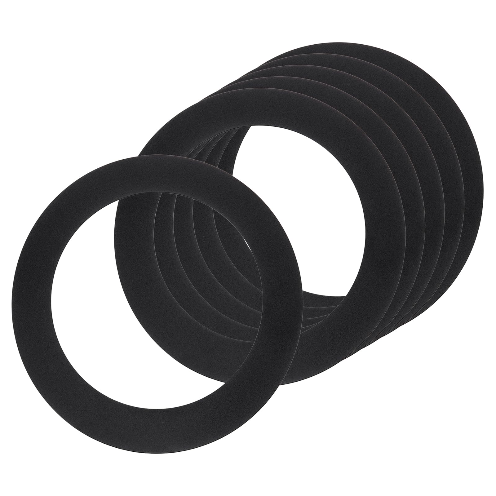 sourcing map 6Pack Goof Rings for 6" Recessed Lights, 6.3" ID 8.7" OD Steel Flat Goof Trim Ring Can Light Cover Plate Flush Mount Can Converter for Ceiling Wall Hole Decorative, Matte Black