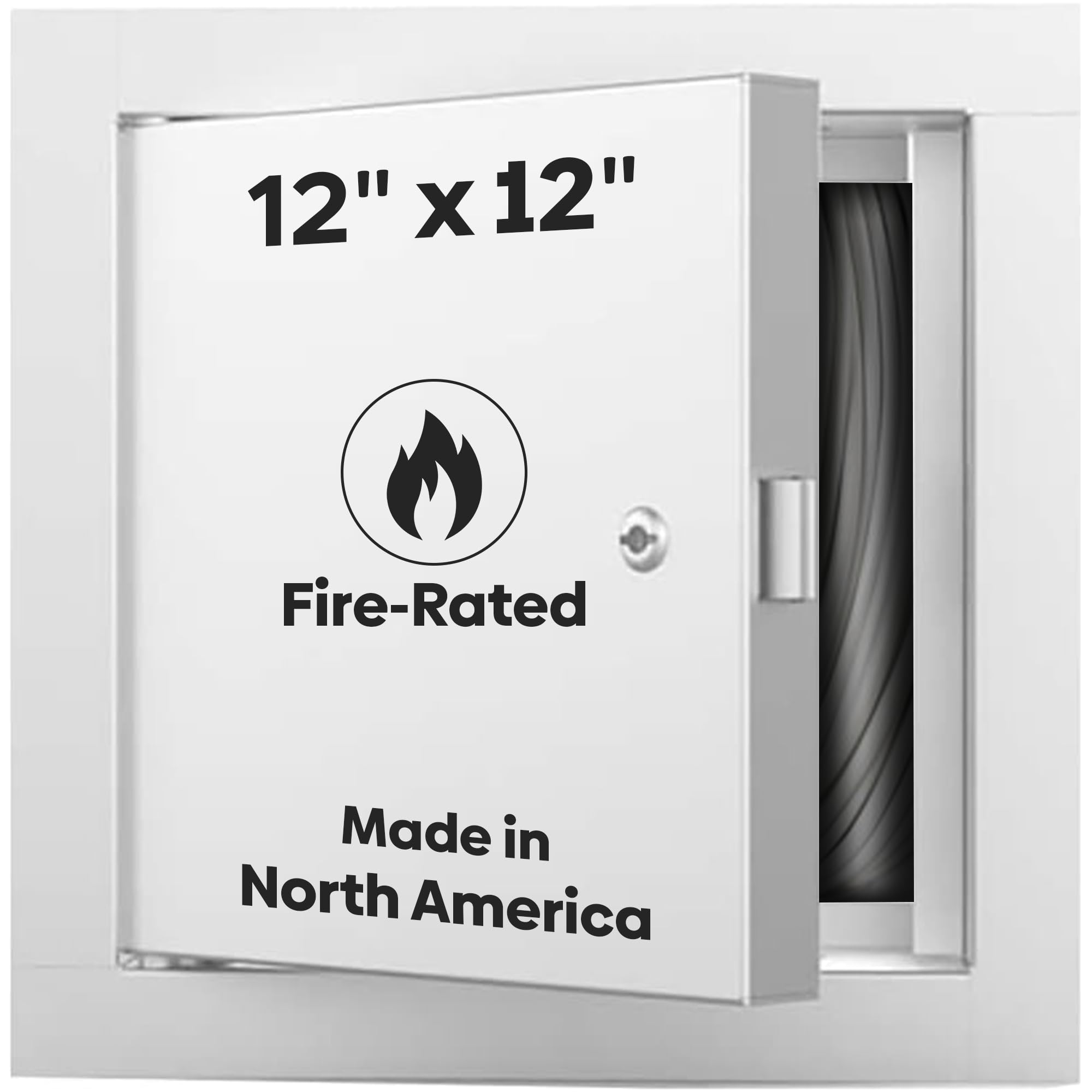 Best 12” x 12” Un-Insulated Fire Rated Metal Access Panel with 1” Flange, 16 Gauge Steel Access Door with Reinforced Edges & Hidden Hinge,