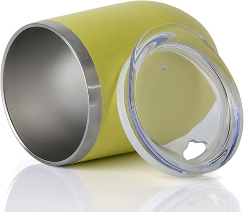 Miniatura 4 de Paquete de 6 vasos de vino de acero inoxidable de 12 onzas con tapa, vaso de vino de doble pared aislado al vacío, vaso de viaje para café, vino,