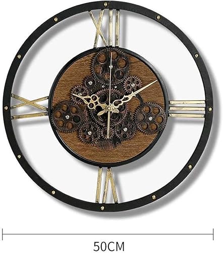 Miniatura 7 de Reloj de pared retro de 19 pulgadas, estilo industrial personalizado para decoración de pared, reloj de lujo, utilizado en dormitorio, sala de estar
