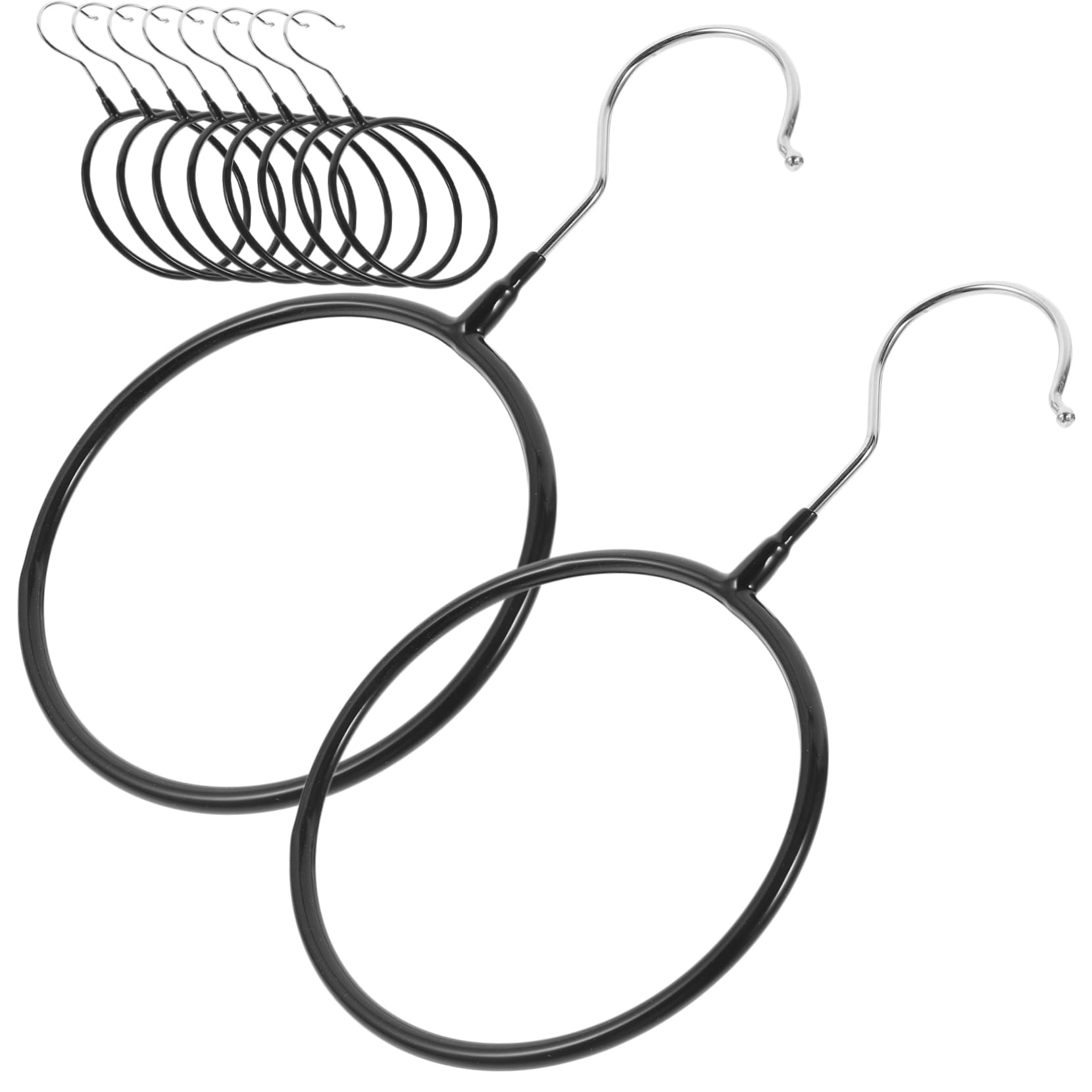OHPHCALL Space-Saving Scarf Hangers Set 10pcs Large Capacity Tie Rings Holder for Scarf Shawl Belt Organizer