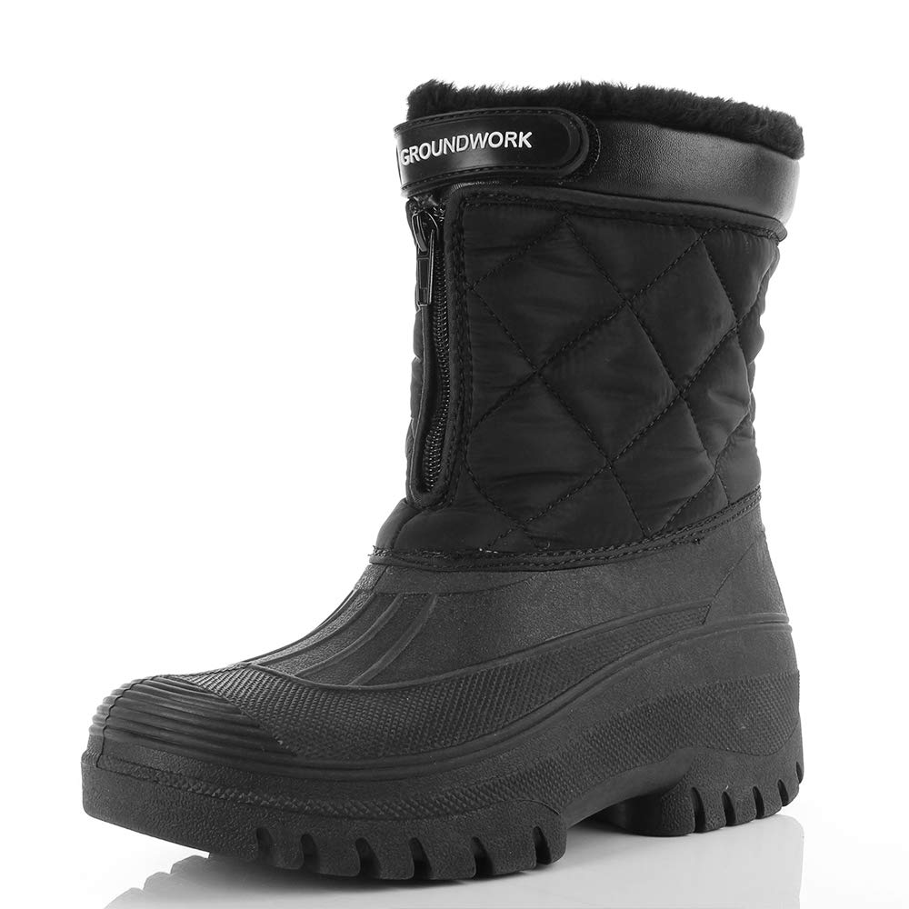 Womens LSC83 Mukka Black Quilted Waterproof Work Snow Winter Boots