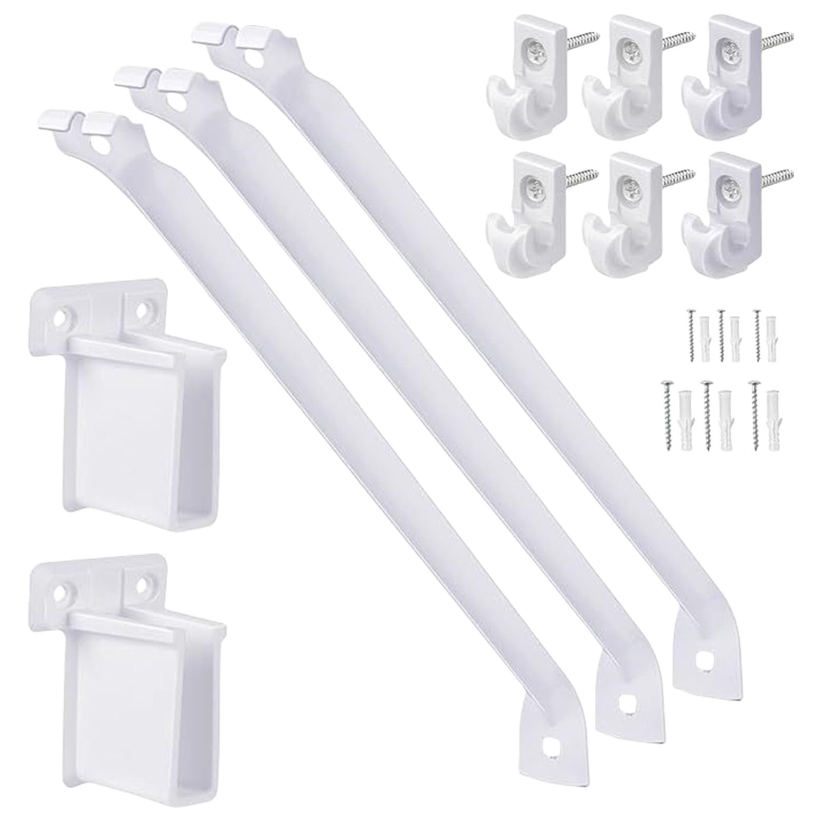 Sturdy 12Inch Wire Shelf Brackets Set with 6 Clip and 2 End Brackets for Organizing Items in Any Room Use Wire Shelf