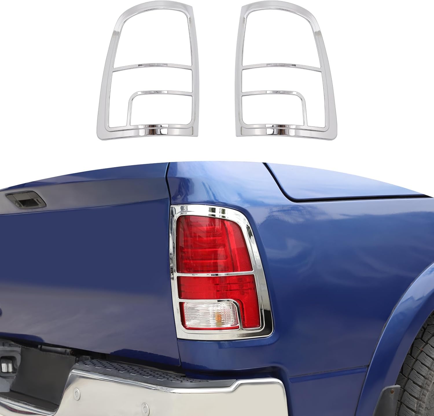 for RAM Tail Light Trim Cover Fit for RAM 2009-2017 Chrome Exterior Accessories 2pcs