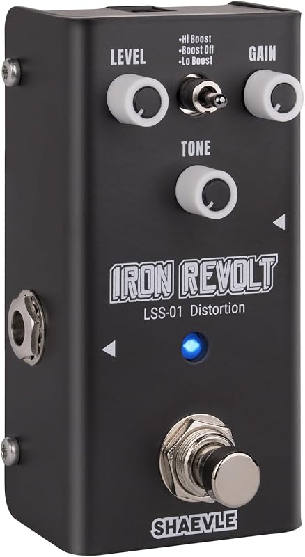 Pedal de guitarra de distorsión | Circuito completamente analógico con 3 tonos de distorsión, True Bypass, tamaño compacto para guitarristas IRON REVOLT (distorsión)