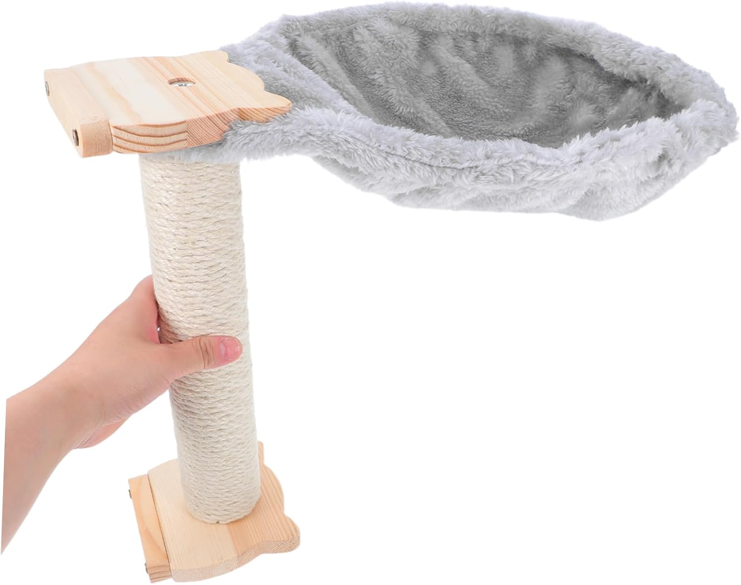 Kisangel 1set Cat Tree Hammock Soft Lint Cover Spoon-Shape Kitten Bed and Scratchproof Scratching Post for Indoor Cats Cozy Resting Space and Play Area