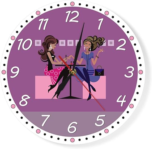 The Geeky Days Nail Tech - Reloj de pared moderno de 12 pulgadas impreso silencioso de cuarzo para salón de belleza, spa, decoración artística,