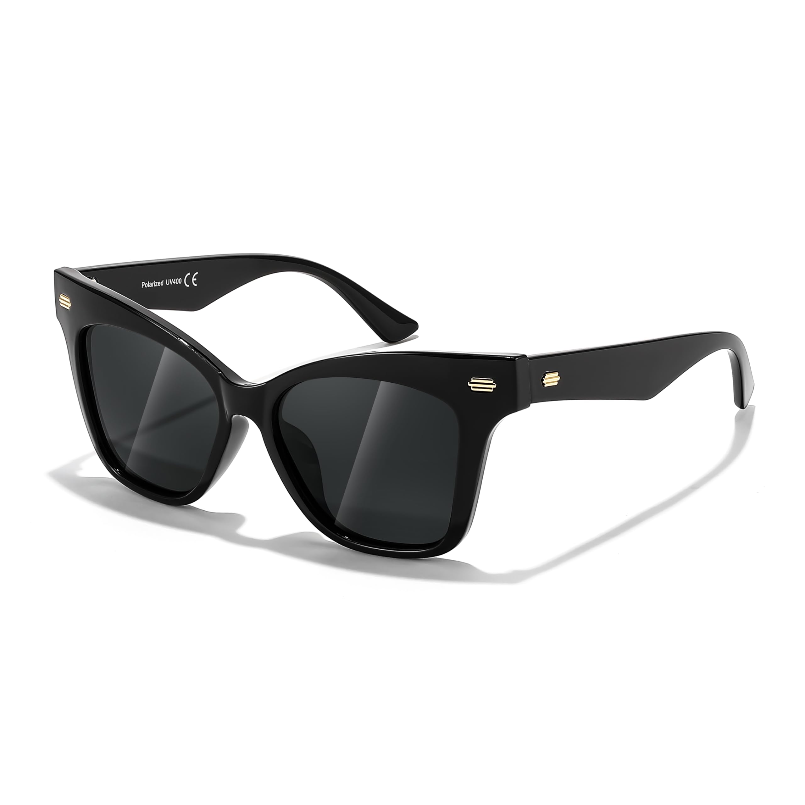 FEISEDY Trendy Polarized Sunglasses, Retro Cateye Frame for Women, UV400 Protection Shades B0009