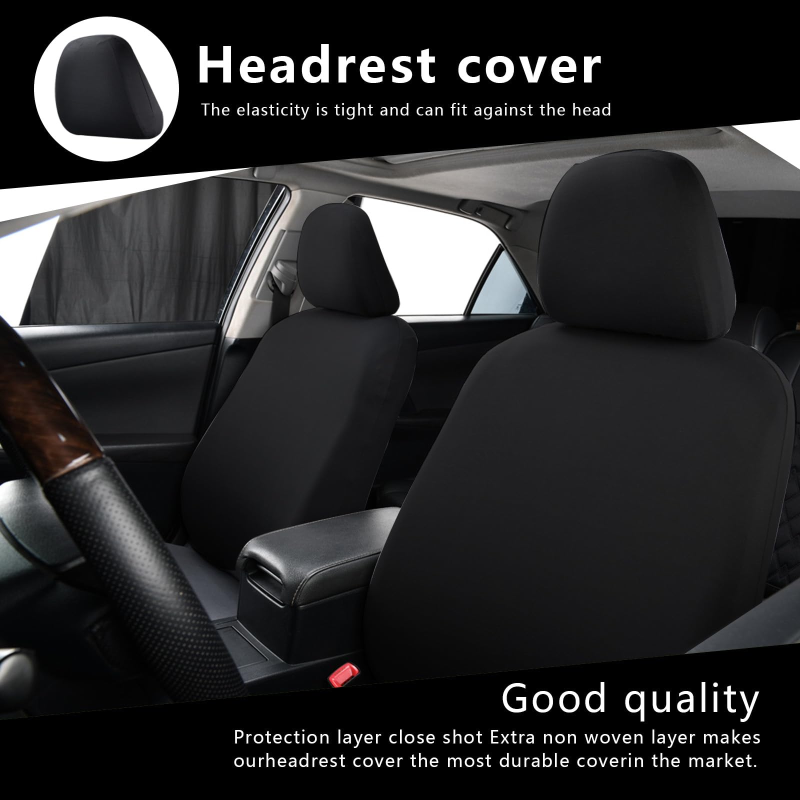 Ajxn 2 PCS Car Seat Headrest Cover, 10.6