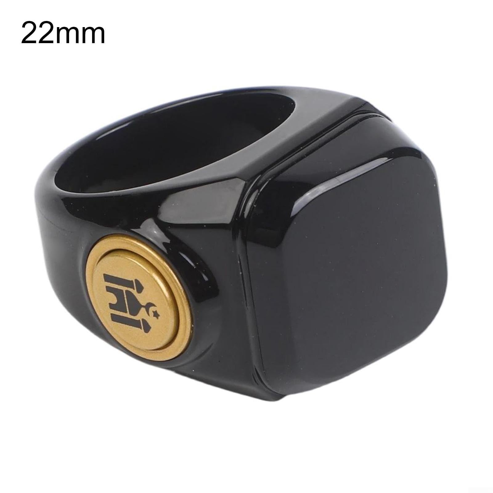 Anello Tasbih elettronico intelligente, contatore digitale ricaricabile per Zikr con gamma 99999, contatore di preghiera impermeabile per musulmani (22 mm nero)