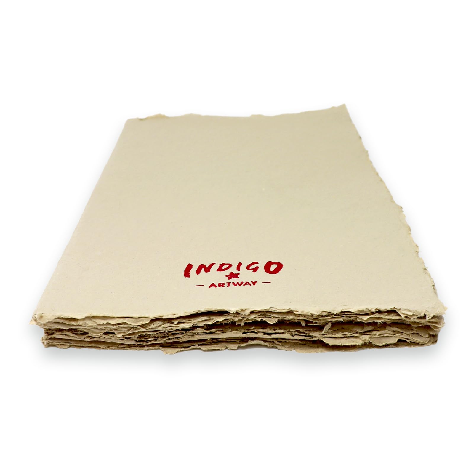 Artway Indigo - Cotton Rag Paper Sketchbook Block - A4 - Light Stone - 60 Sides/30 Pages of 200gsm Mid Texture 100% Cotton Rag Paper