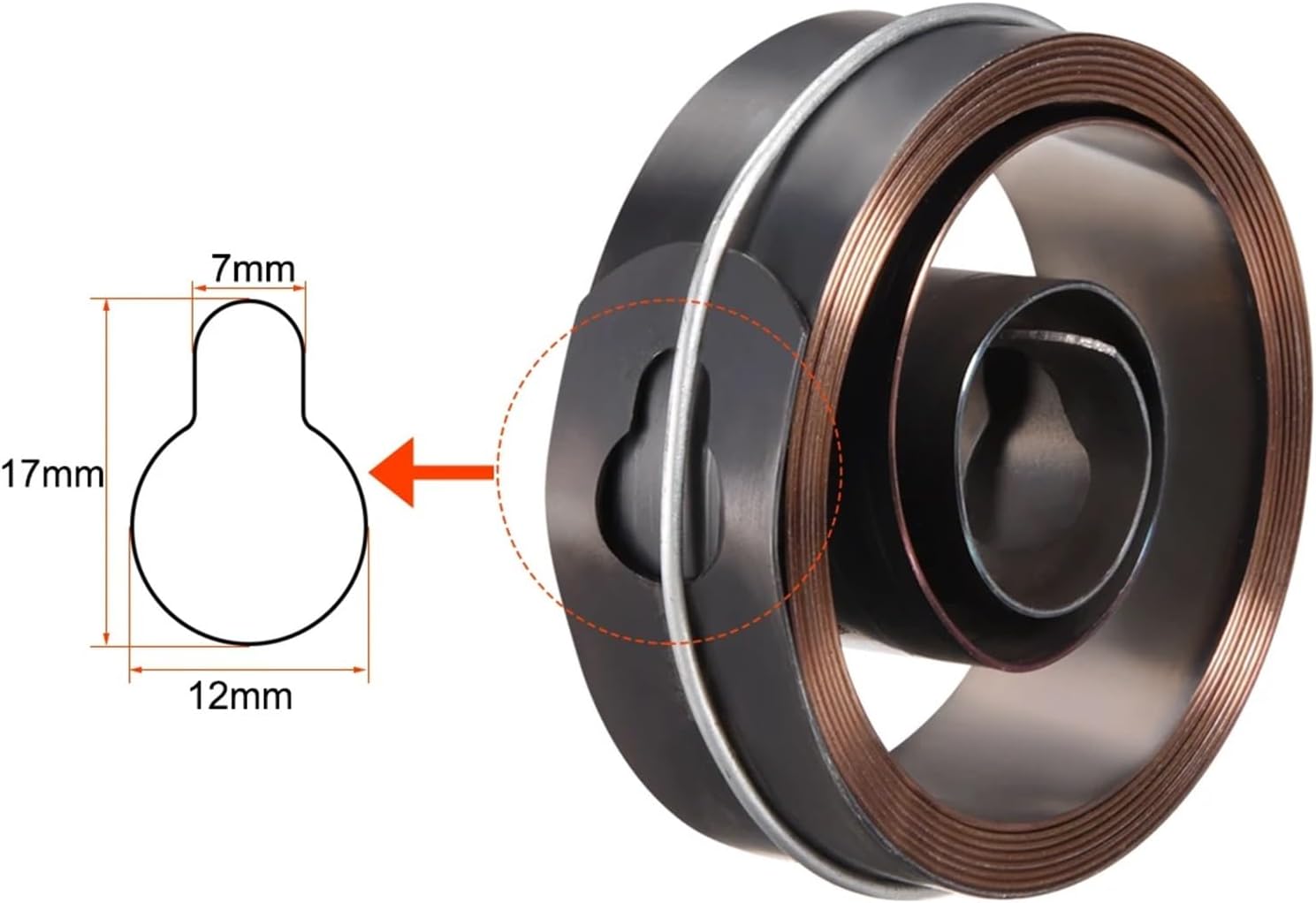 Drill Press Spring, Quill Feed Coil Spring Assembly, 6Ft Long, 66 x 22 x 0.7mm