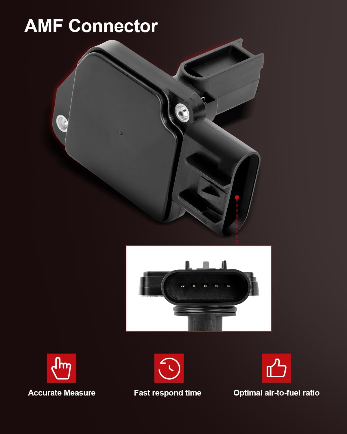 Mass Air Flow Sensor Meter 86-50043 Compatible for 2004-2007 Ion 2.2L 2004-2006 Canyon 3.5L Mass Air Flow MAF Sensor