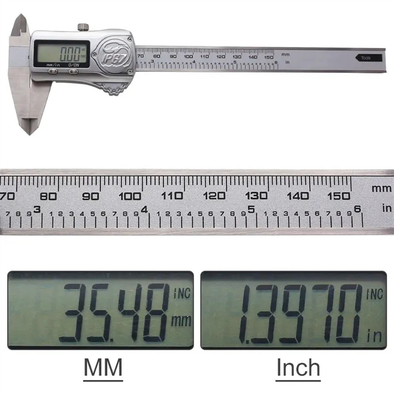 IP67 wodoodporne suwmiarki cyfrowe suwmiarka elektroniczna ze stali nierdzewnej Tester średnicy wysokość narzędzie do pomiaru głębokości(0-150mm)
