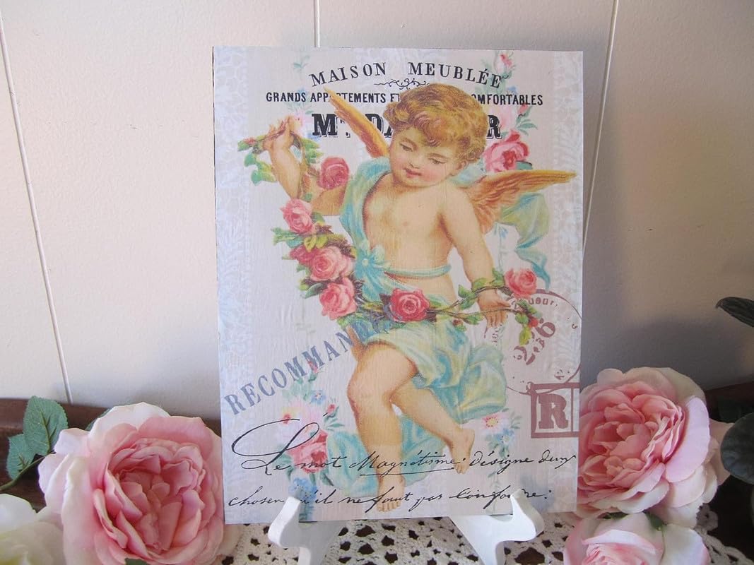 Valentine's Day Plaque Angel Tin Sign Home Wall Art Modern Farmhouse Sign Retro Metal Tin Sign Vintage Sign for Home Coffee Wall Decor 12 x 16 Inch