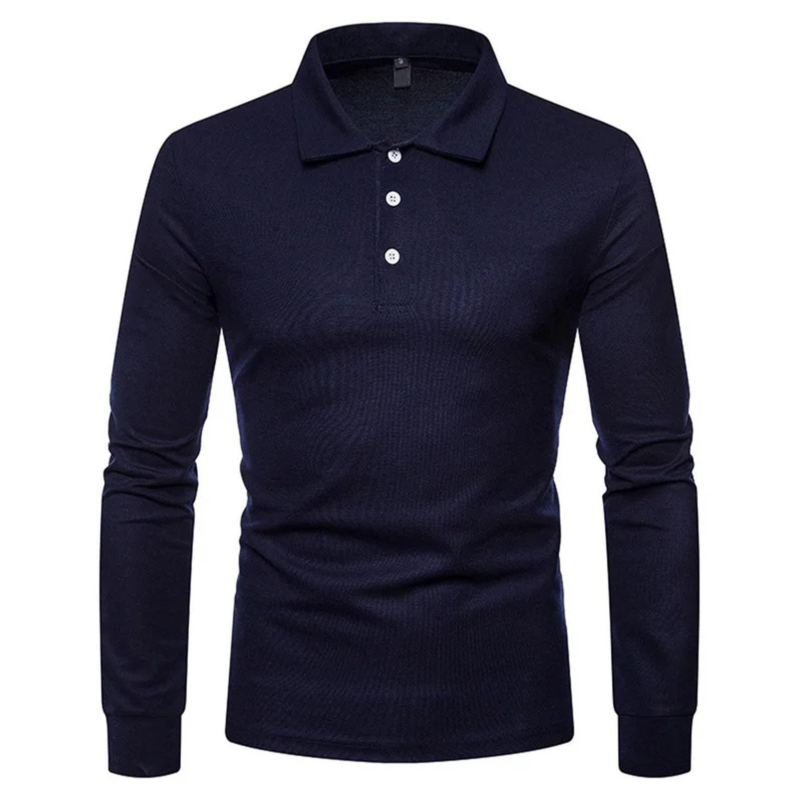 Herren Mode Golf Poloshirt Herren Kragen Slim Fit Schnelltrocknend Sport Langarm Casual T-Shirt