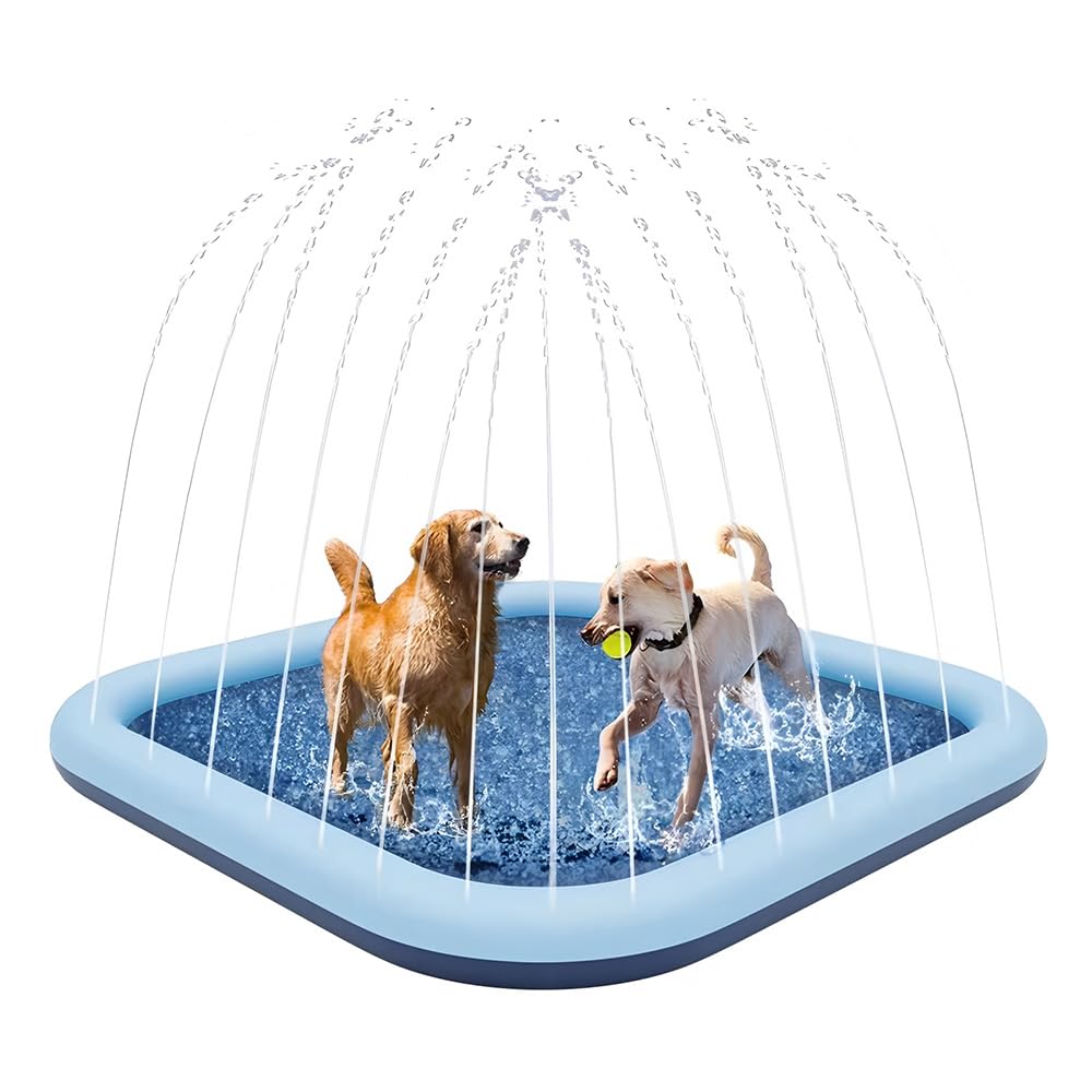 Wasserspielzeug Kinder Outdoor Spiele mit Antirutschfunktion, 200cm Splash Pad für Kinder, Wassersprinkler Kinder Splash Pad, Gartenspielzeug Kind Sprinkler (Quadratisch 200cm)