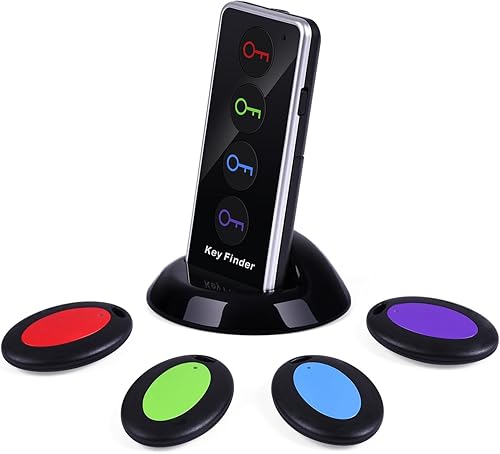 Key Finder, Item Tracker with LED Flashlight Function, Chlovoe Wireless Remote Control RF Key Finder Locator Phone Pet Wallet TV Remote Tracker