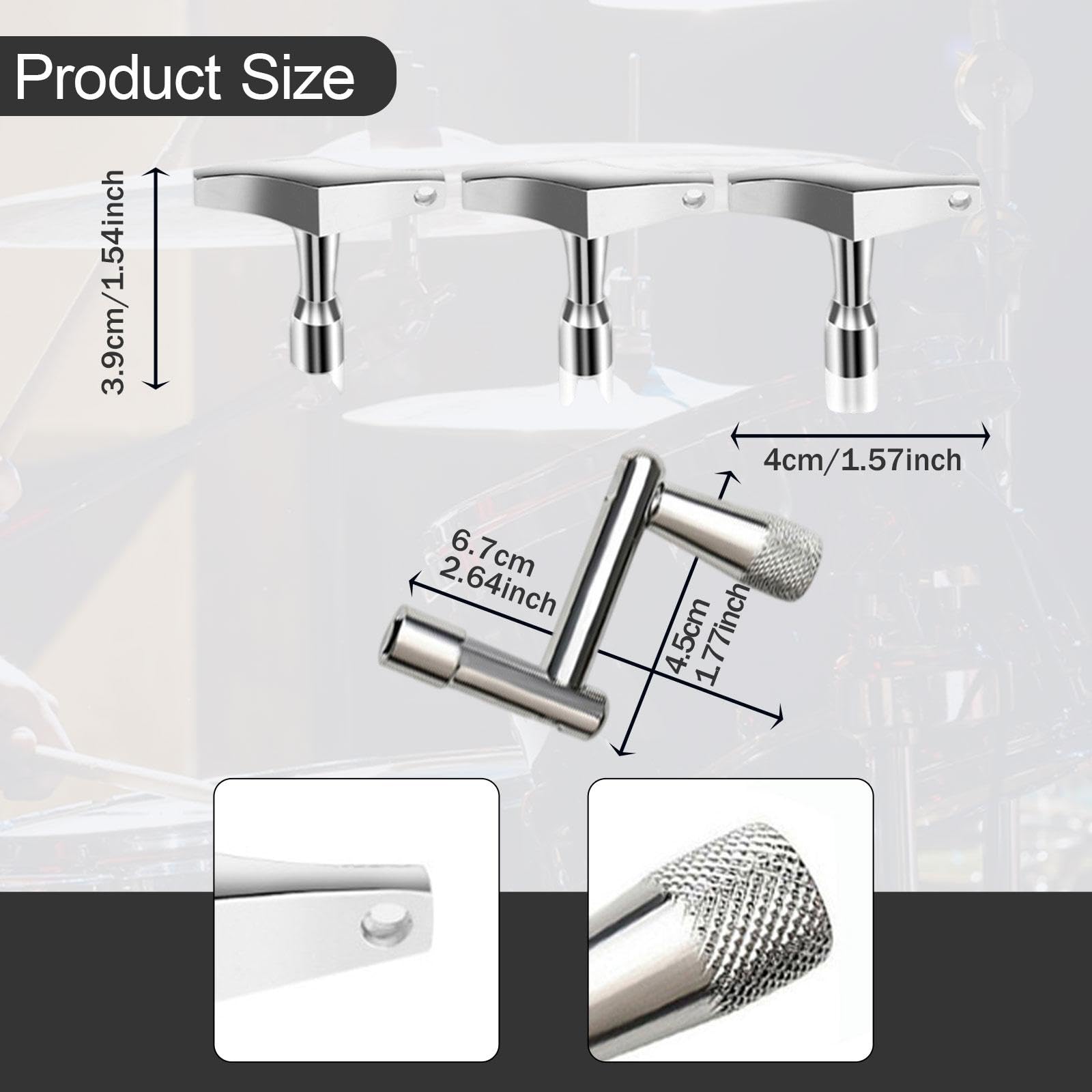 Colaxi 4x Drum Key Accessories Portable Professional Sturdy Lightweight Hardware Practical Manual Tool Drum Key Tuner for Percussion