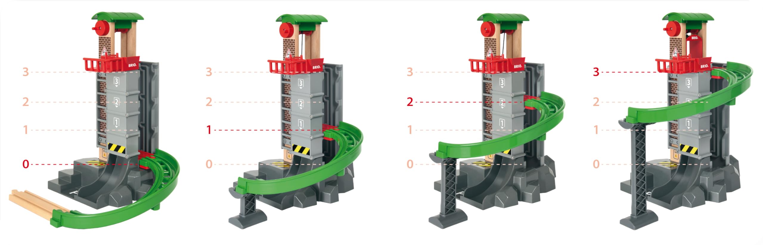 BRIO World 33887 Großes Lagerhaus-Set mit Aufzug - Zubehör Holzeisenbahn - Konstruktionsspielzeug empfohlen für Kinder ab 3 Jahren