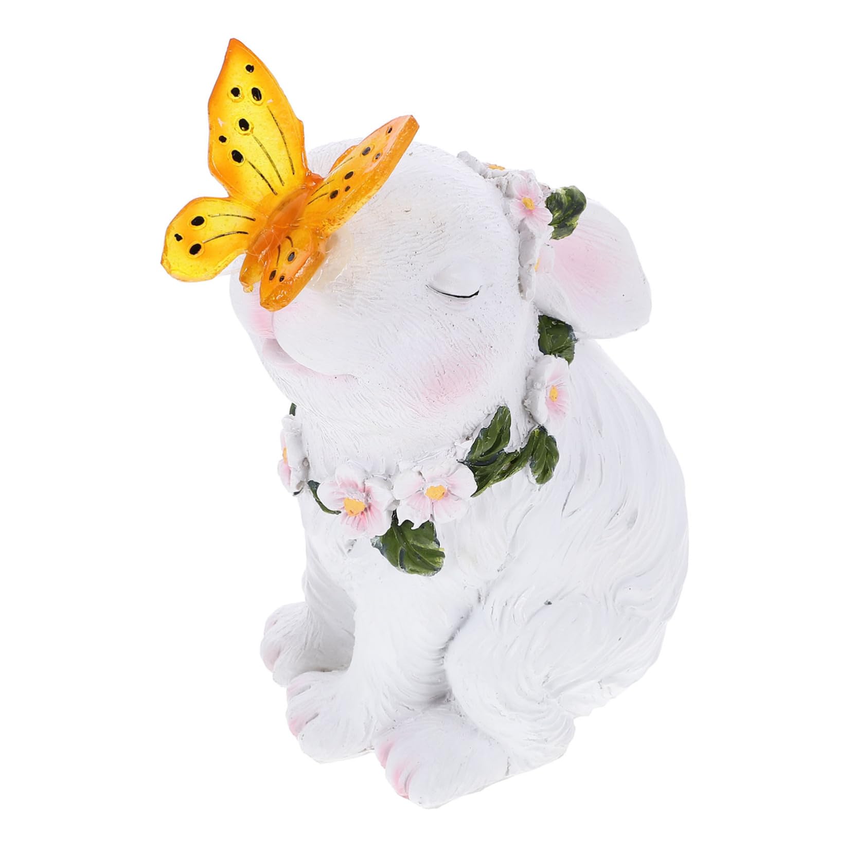 YARNOW Statue De Jardin en Résine Décoration Moderne en Forme De Lapin pour La Maison Et Lextérieur
