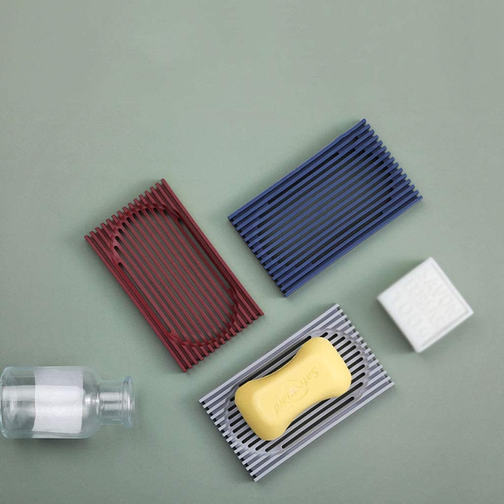 Jabonera de Viaje, jabonera de Silicona portátil, jabonera de Drenaje Antideslizante, Esponja de baño para Cocina, Bandeja de jabón, Accesorios de baño, jabonera