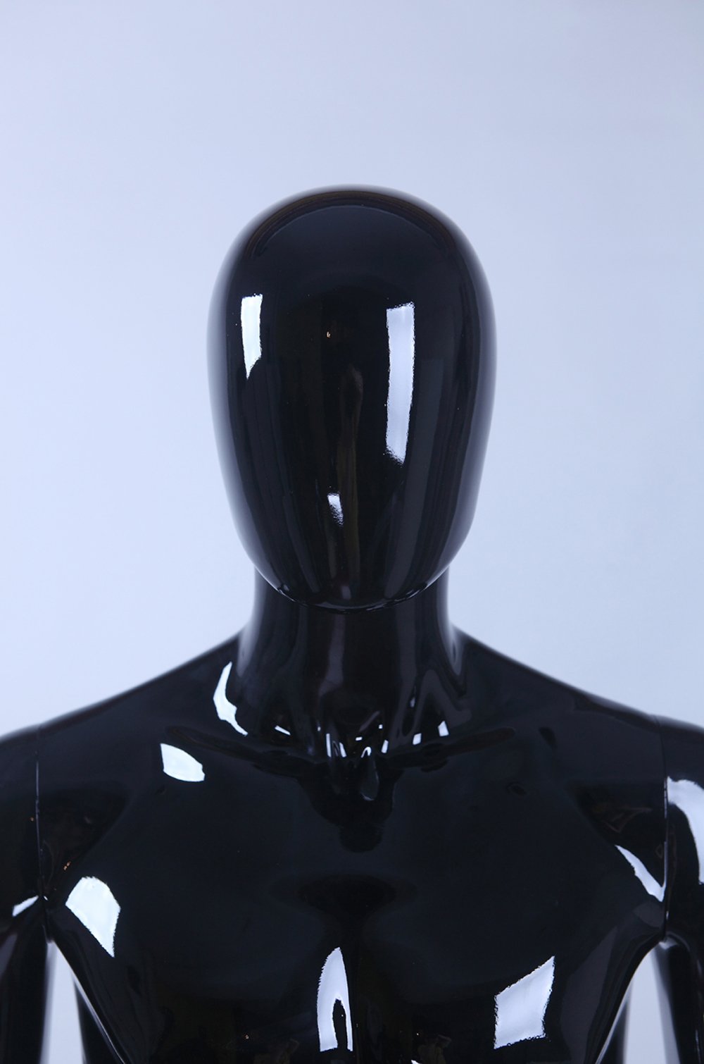 DM1-H männlich stehend schöne abstrakte schwarz lackierte Schaufensterpuppe in Glanz Egghead Neu Hochwertig Männlich Mann Maskulin (Stehend, DM1-H)