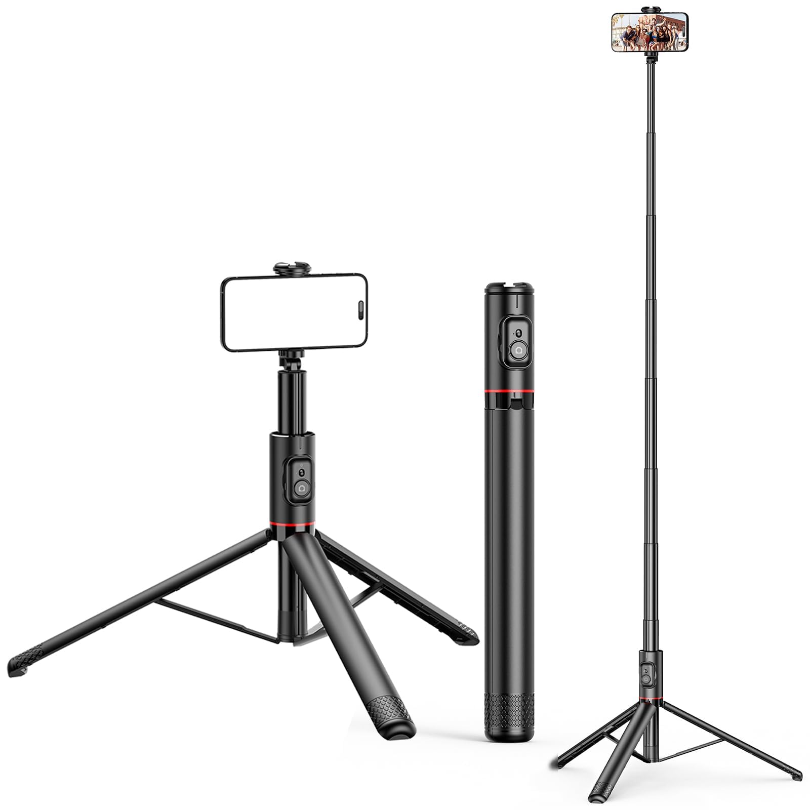 XIHAMA Bastone per selfie, treppiede estensibile con telecomando wireless, design tutto in 1, supporto per cellulare per smartphone, compatibile con iPhone 16, 15 Pro Max, Samsung, Android, iOS (72