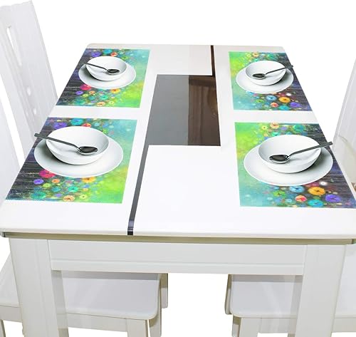 Miniatura 4 de Estacional Naturaleza Verano Otoño Invierno Flores Primavera Manteles Individuales para Mesa de Comedor Resistente al Calor Decoración de Mesa de