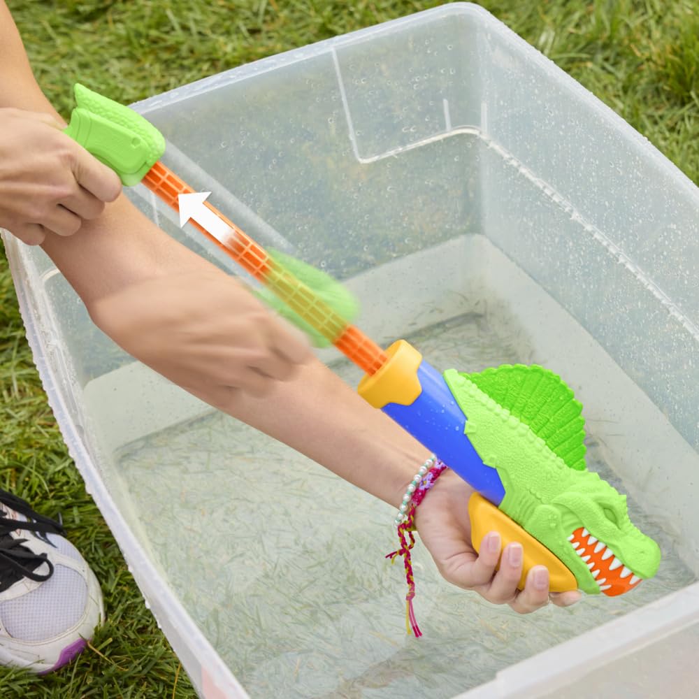 Nerf Super Soaker DinoSquad Dino Splashers 2 Water Blasters - Set of 2 Water Blasters - Pichkari for Outdoor Water Games, Branded Toy Pichkari for Holi Festival, Kids 6+ 2