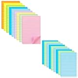 9 Pack Pastel Lined Sticky Notes 4X6 in Post and 9 Pack Aquatic Themed Colors Lined Sticky Notes with Lines 4X6 in Post