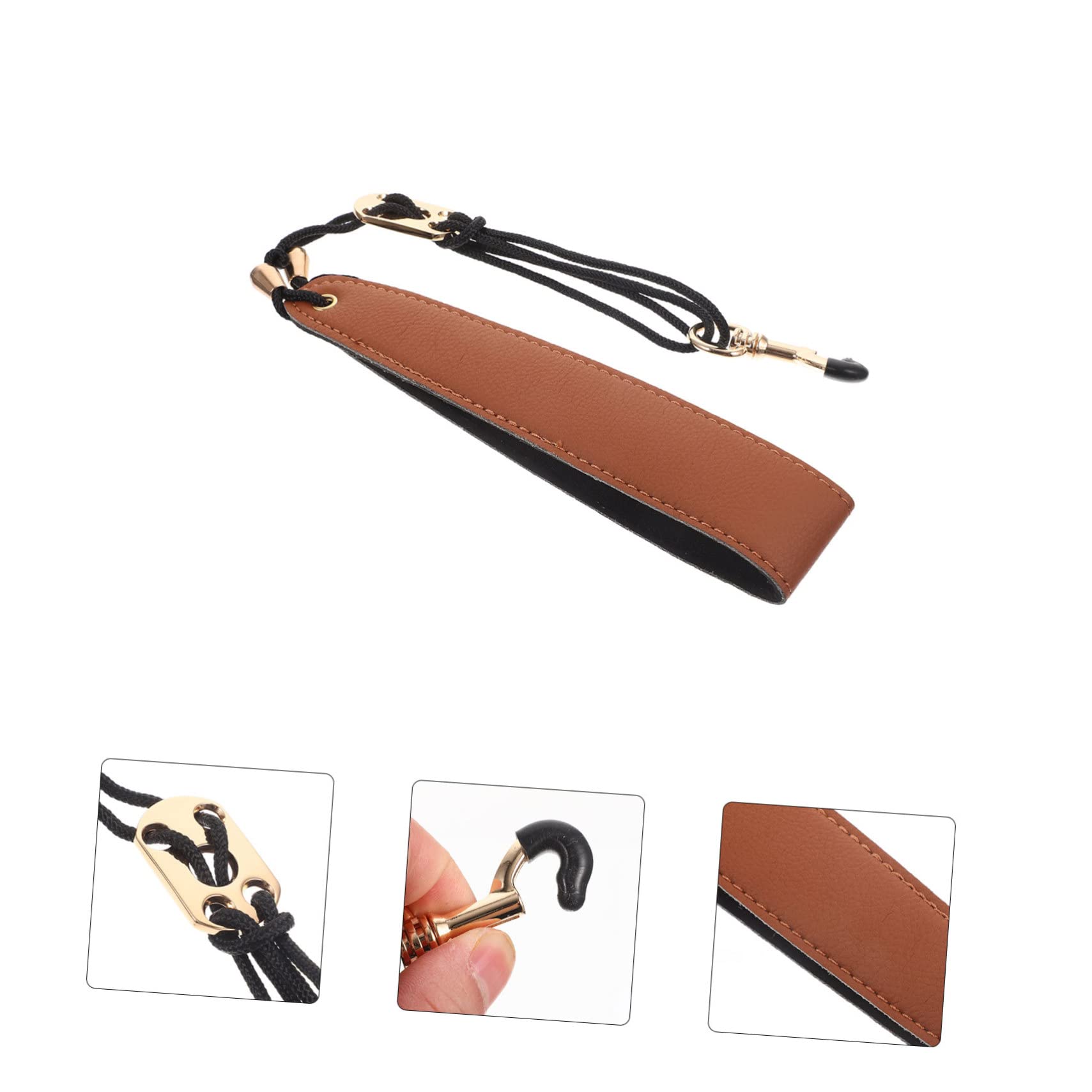 Abaodam 4pezzi Cinghia Regolabile Per Sax Tenore e Soprano Materiale Pelle Resistente Con Comfort Ottimale Accessorio Per Musicisti