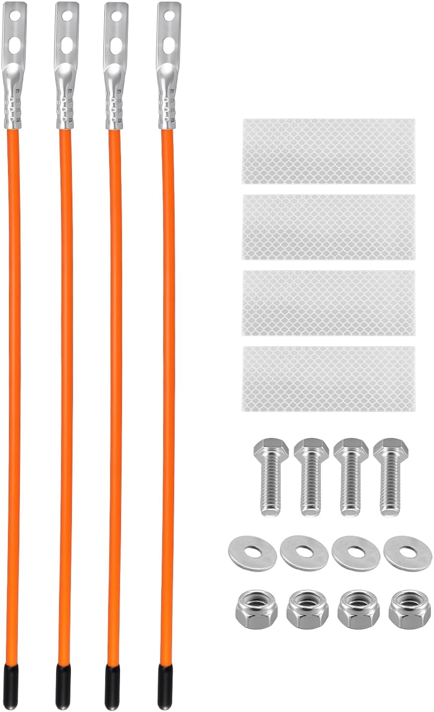 27" Snow Plow Marker Blade Guide 62265 Fit for Blizzard Boss SNO-Way Western Meyer Polaris and Many Pickup Truck SUV UTV ATV, Bright Orange 3/4" Thickened Steel Wire 304L Stainless Steel Joint, 2 Set