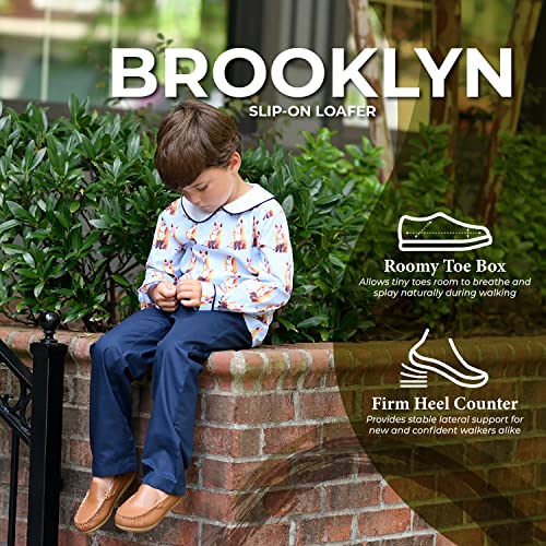 FOOTMATES Brooklyn Slip-On Penny Loafer Boys Shoes, Girls Shoes, with Wide Toe Box and Custom-Fit Insoles, Non-Marking Outsoles - for Toddlers, Little Kids, and Big Kids, Ages 1-124