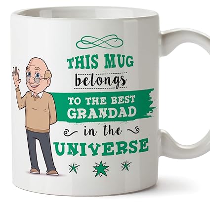 MUGFFINS Grandad Mug - Best Grandad in The Universe - Coffee Grandpa Mug for Breakfast Birthday Present for Grandfathers/Ceramic 11 oz