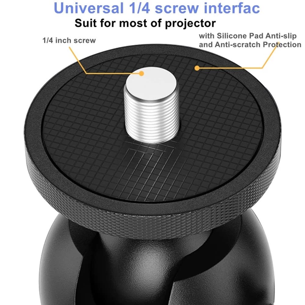 AiFeelife Projector Stand Desk Bedside C-Clamp Projector Bracket Metal Adjustable Projector Holder Bed/Table Mount Suitable for XGIMI Xiaomi Mother Dangbei Load Capacity Approx. 5 kg Black